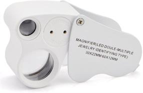 img 3 attached to 🔍 NIEGIENNA-30x 60x Dual Lens Jewelers Eye Loupe: Illuminated Magnifier for Jewelry Inspection with LED Light - 2in1 Pocket Microscope (Silver/White)