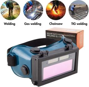 img 3 attached to 🔥 Holulo Auto Darkening Welding Goggles with Clear Inner Lenses - Solar Powered Welding Helmet, Dark Green Flip Up Lens - Enhanced Eye Protection for Welders