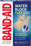 💧 водонепроницаемый пластырь water block flex band-aid: 100% водонепроницаемые лейкопластыри для суставов и кончиков пальцев, первая помощь при маленьких порезах, царапинах и ранах, сверхгибкий дизайн, разные цвета, упаковка из 10 штук логотип