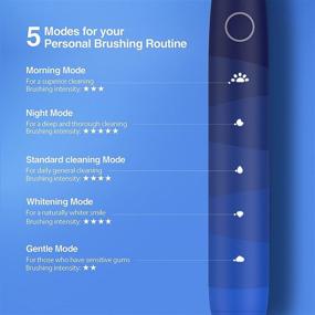 img 1 attached to 🪥 Sonic Electric Toothbrush: Oclean Flow Whitening Toothbrush with 5 Dupont Brush Heads, 5 Modes, Long-lasting Charge, and IPX7 Waterproof - Ideal for Adults