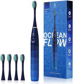 img 4 attached to 🪥 Sonic Electric Toothbrush: Oclean Flow Whitening Toothbrush with 5 Dupont Brush Heads, 5 Modes, Long-lasting Charge, and IPX7 Waterproof - Ideal for Adults