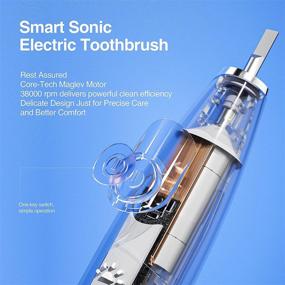 img 3 attached to 🪥 Sonic Electric Toothbrush: Oclean Flow Whitening Toothbrush with 5 Dupont Brush Heads, 5 Modes, Long-lasting Charge, and IPX7 Waterproof - Ideal for Adults