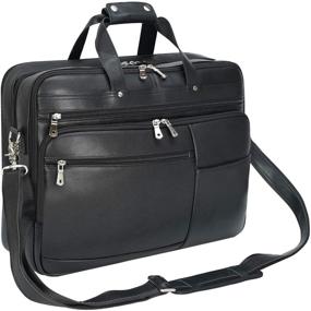 img 4 attached to 👜 Premium Napa Leather Business Briefcase for Men - Spacious 18" Laptop Case Messenger Bag - Fits 17.3" Laptop