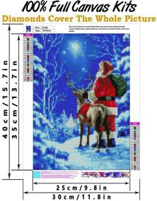 img 3 attached to Father Christmas 5D Diamond Painting Kit for Adults - JLHATLSQ Full Drill Round Crystal Embroidery Cross Stitch Kits for Home Decor (12X16inch)