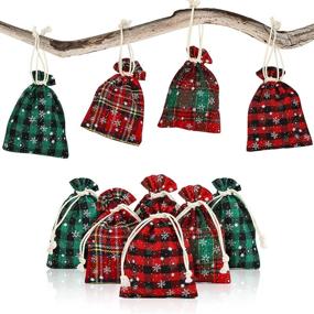 img 4 attached to 🎅 GWHOLE Christmas Drawstring Buffalo Candy Bags
