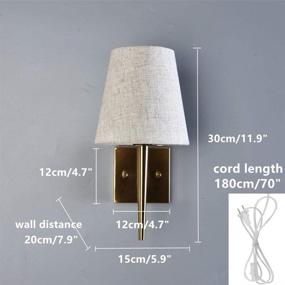 img 1 attached to 🛋️ EFINEHOME Mid-Century Modern Beige Fabric Shade Wall Sconce, Antique Gold 1-Light Indoor Wall Lamp Fixture for Hallway, Bathroom Vanity Sconces Wall Lighting (1 Set Plug in)