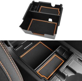 img 4 attached to 🔶 Улучшенный органайзер для центральной консоли Subaru Crosstrek и Impreza 2018-2021 с оранжевой окантовкой - улучшенные аксессуары для интерьера вторичного подлокотника для хранения.