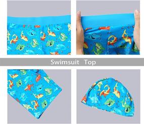 img 1 attached to Swimsuit Guard Toddler Sleeve Shark Boys' Clothing ~ Swim