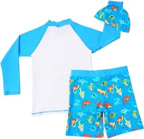 img 3 attached to Swimsuit Guard Toddler Sleeve Shark Boys' Clothing ~ Swim