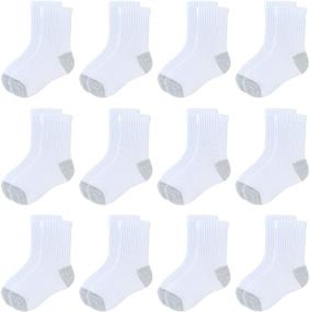 img 4 attached to 🧦 Jamegio Kids' Crew Socks 6/12-Pack - Cotton Athletic Socks for Boys and Girls