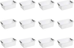 img 4 attached to Sterilite 16228012 Small Ultra Basket, White w/ Titanium Inserts, 12-Pack for Improved SEO