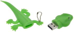 img 3 attached to 🦎 8 ГБ Милый животный геккон 3D Зеленая флешка USB - Стильный мягкий подарок флеш-накопитель