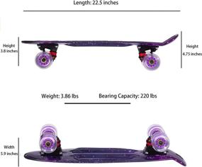 img 3 attached to 🛹 JECOLOS 22" Mini Cruiser Skateboard: Perfect for Beginners, Youths, Teens, Girls, and Boys