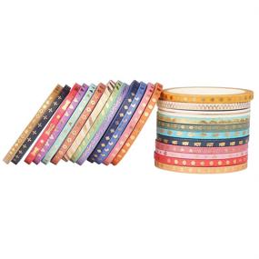 img 1 attached to 🎁 VEYLIN 24 Rolls Foil Gold Washi Tape, 3mm Slim Metallic Paper Adhesive Tape for Scrapbooking, Gift Wrapping, and Planners