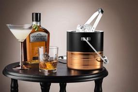 img 1 attached to 🍾 Mitbak Double-Walled Ice Bucket with Ice Tongs | Sleek Insulated Stainless Steel Ice Holder for Long-Lasting Frozen Ice | Elegant Kitchen and Bar Accessories | 1.5L (Black / Copper)