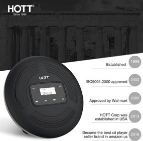 img 2 attached to 🎵 HOTT CD903 Portable Rechargeable CD Player with Auto Resume, Anti-Shock, Touch Buttons, Backlight Display, and Headphones - Black