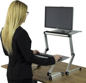 img 4 attached to 🖥️ WorkEZ Standing Desk Conversion Kit: Affordable and Adjustable Sit to Stand Desktop Riser with Negative Tilt Keyboard Tray