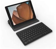 zagg flex: slim, portable bluetooth keyboard & stand for tablets, smartphones, smart tvs - black logo