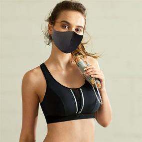 img 2 attached to 🏋️ Adjustable Breathable Mesh Sports Face Mask for Adults - Washable & Reusable Outdoor Workout Mask for Men and Women - Black