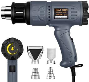 img 4 attached to SEEKONE 1800W Industrial Heat Gun with Variable Temperature Control (122℉~1202℉/50℃-650℃), Overload Protection, Two Temp-settings, Four Nozzle Attachments - Ideal for Shrinking PVC, Bending Pipe, and Removing Paint