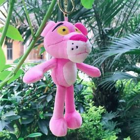 img 1 attached to 🐆 Cute and Soft Pink Panther Doll Bag Keychain Pendant - Ideal Key, Bag, and Car Decoration