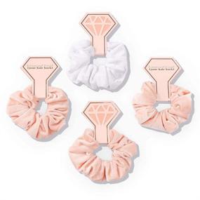 img 4 attached to 🎀 XO, Fetti Bachelorette Hair Tie Pack - 8 Velvet Scrunchies, Rose Gold Bridal Shower Decorations, Bride Tribe Party Favor, To Have and To Hold