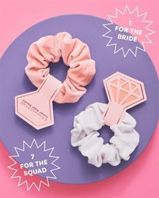 img 3 attached to 🎀 XO, Fetti Bachelorette Hair Tie Pack - 8 Velvet Scrunchies, Rose Gold Bridal Shower Decorations, Bride Tribe Party Favor, To Have and To Hold