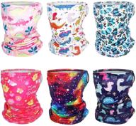 🌞 stay cool and protected with 6-piece kids neck gaiters - sun guarding ice silk bandana face scarfs for non-slip summer protection logo