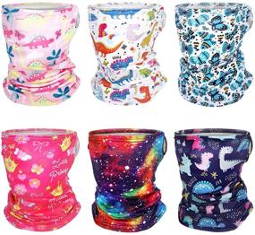 img 4 attached to 🌞 Stay Cool and Protected with 6-Piece Kids Neck Gaiters - Sun Guarding Ice Silk Bandana Face Scarfs for Non-Slip Summer Protection