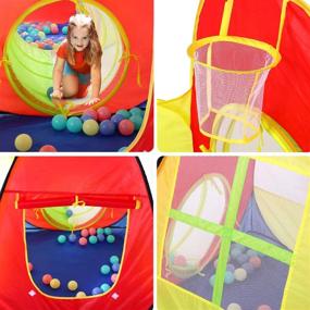 img 1 attached to 🏞️ Exploration and Adventure Await with TOMYOU Playhouse Tunnels Birthday Portable