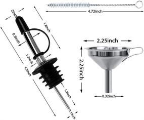 img 1 attached to 🍾 [НОВОЕ УЛУЧШЕНИЕ] Насадки для оливкового масла из нержавеющей стали с крышками от пыли и аксессуарами для чистки - 4 шт. Заливные наконечники конической формы для горлышка бутылки 3/4 дюйма - эффективный набор для разлива оливкового масла.