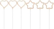 🎂 pack of 6 exquisite creative sparkler candles cake toppers with heart and star shapes for birthday, wedding, anniversary, valentine's day, christmas, and festival celebrations logo