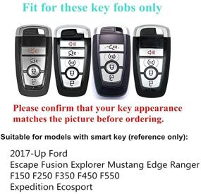 img 3 attached to 🔑 Enhance and Protect Your Ford F150, Escape, Fusion, Explorer, Mustang, and Edge with Cajek Key Fob Cover Case