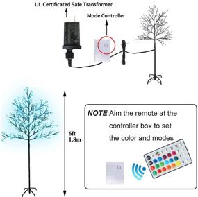 img 1 attached to 🎄 Outdoor Christmas Decor: 6FT Color Changing Cherry Blossom Light-Up Tree with Multicolored Flower Lights for Wedding Party Garden - Perfect for Decor inside & Outside