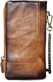 img 3 attached to 👜 Genuine Leather Leaokuu Organizer Checkbook Wallet: Essential Men's Accessories for Card Cases & Money Organizers