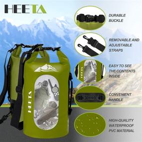 img 3 attached to HEETA Visible Waterproof Dry Bag for Women Men: 5L/10L/20L/30L Roll Top Lightweight Dry Storage Bag Backpack with Phone Case - Ideal for Travel, Swimming, Boating, Kayaking, Camping, and Beach Activities