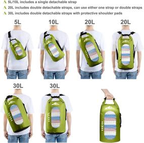 img 1 attached to HEETA Visible Waterproof Dry Bag for Women Men: 5L/10L/20L/30L Roll Top Lightweight Dry Storage Bag Backpack with Phone Case - Ideal for Travel, Swimming, Boating, Kayaking, Camping, and Beach Activities