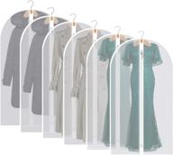 👗 pack of 6 musunny garment bags - 60 inch, washable & lightweight suit bag with full length zipper for long dance costumes, gowns, and dress clothes storage логотип