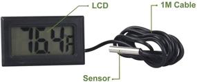 img 3 attached to 🌡️ Qooltek Digital LCD Thermometer Gauge with Probe for Vehicle Reptile Terrarium Fish Tank Refrigerator - Fahrenheit Aquarium Temperature Sensor