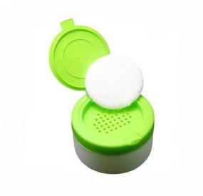 img 1 attached to 👶 Reusable Eco-Friendly Baby Skin Care After-Bath Powder Puff Container - Portable Talcum Powder Case with Sifter and Puff - Ideal for Travel