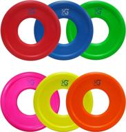 🏓 macro giant 9 inch soft foam flying discs - assorted colors for playground, kid sports toy, ring toss game, parenting activity - outdoor and indoor fun, camp game логотип