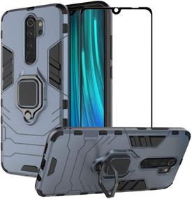 img 4 attached to 💙 EasyLifeGo for Xiaomi Redmi Note 8 Pro Case [2-Pack] with Tempered Glass Screen Protector, Hybrid Heavy Duty Armor Dual Layer Anti-Scratch Case Cover in Blue