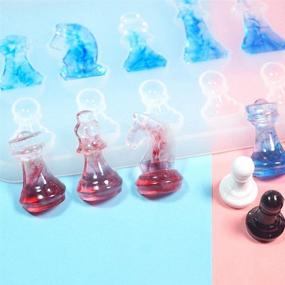 img 1 attached to 🎲 2Pcs Mini Chess Pieces Resin Molds - International Chess Silicone Mold for Epoxy Resin Crafts & Clay Decoration