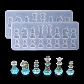 img 4 attached to 🎲 2Pcs Mini Chess Pieces Resin Molds - International Chess Silicone Mold for Epoxy Resin Crafts & Clay Decoration