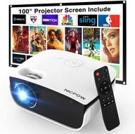 nic pow mini video projector with 100 inch screen - 1080p supported, 5500 lux portable outdoor movie projector - compatible with tv stick/ps4/pc/laptop/smartphone logo