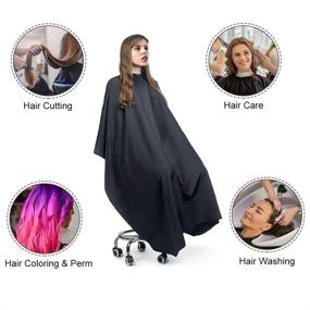 img 1 attached to 💦 Easy4U Waterproof Hair Cutting Cape for Men & Women - 2 Pack Haircut Color Cape, 35.5"x 55" Haircut Salon Professional Barber Cape for Hair Stylist