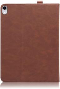 img 2 attached to 📱 TOAKA iPad Air 4 Case - 10.9 Inch 2020 Apple iPad Air 4th Gen Soft Leather Folio Case with Stand, Auto Sleep/Wake, Document Pockets & Card Holders - Brown