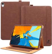 📱 toaka ipad air 4 case - 10.9 inch 2020 apple ipad air 4th gen soft leather folio case with stand, auto sleep/wake, document pockets & card holders - brown logo