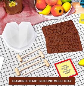 img 3 attached to 🍫 Big Heart Chocolate Mold: Unbreakable Diamond Heart Molds with Hammers for Baking Mousse Cakes, Number, and Letter Birthday Molds