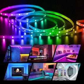 img 1 attached to 🎵 Sxlofty Led Strip Lights 60ft: Music Sync, Smart App & Remote Control for Bedroom, Party & Home Decor